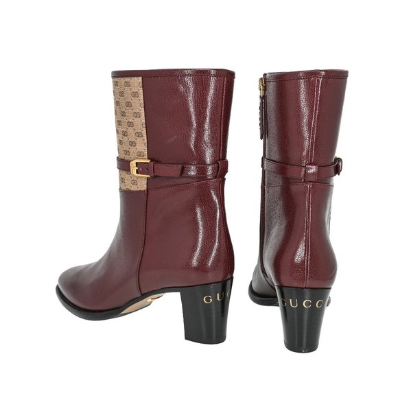 Gucci Women's Leather & Mini GG Canvas Ankle Boots - Picture 3 of 15